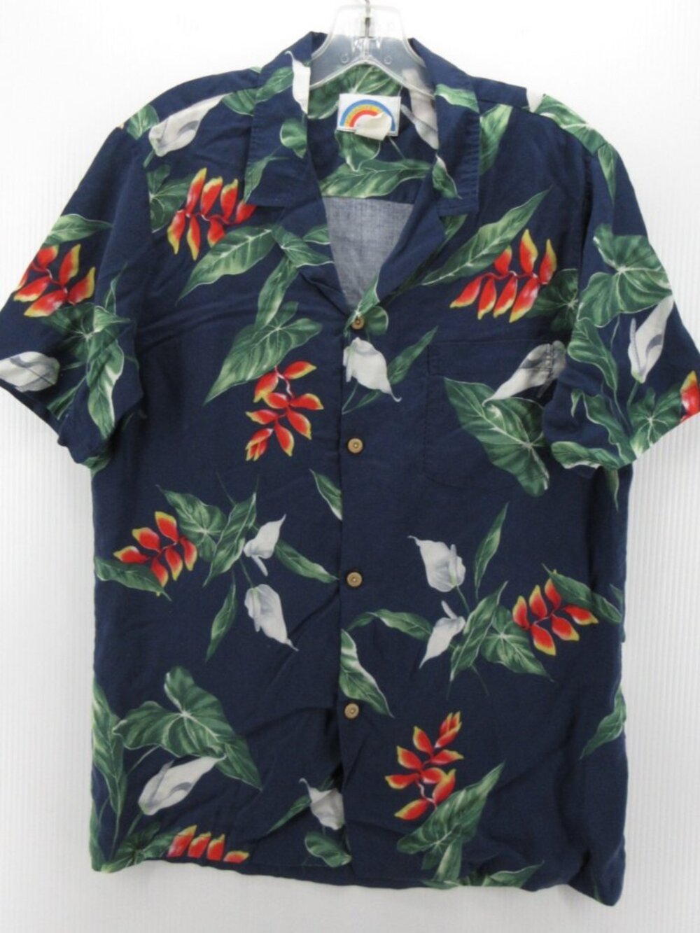 VINTAGE Paradise Found Shirt Medium Hawaiian Floral Aloha Camp Tropical